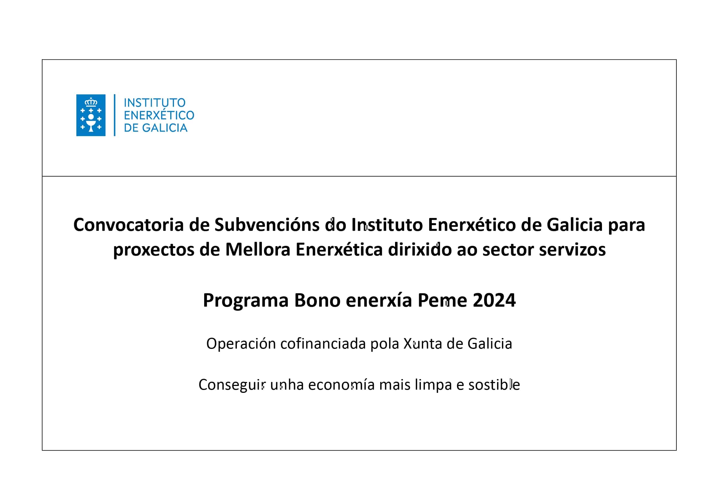 Convocatoria de Subvencións do Instituto Enerxético de Galicia